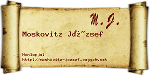 Moskovitz József névjegykártya